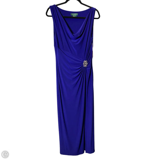 Dress Party Long By Lauren By Ralph Lauren In Blue, Size: L