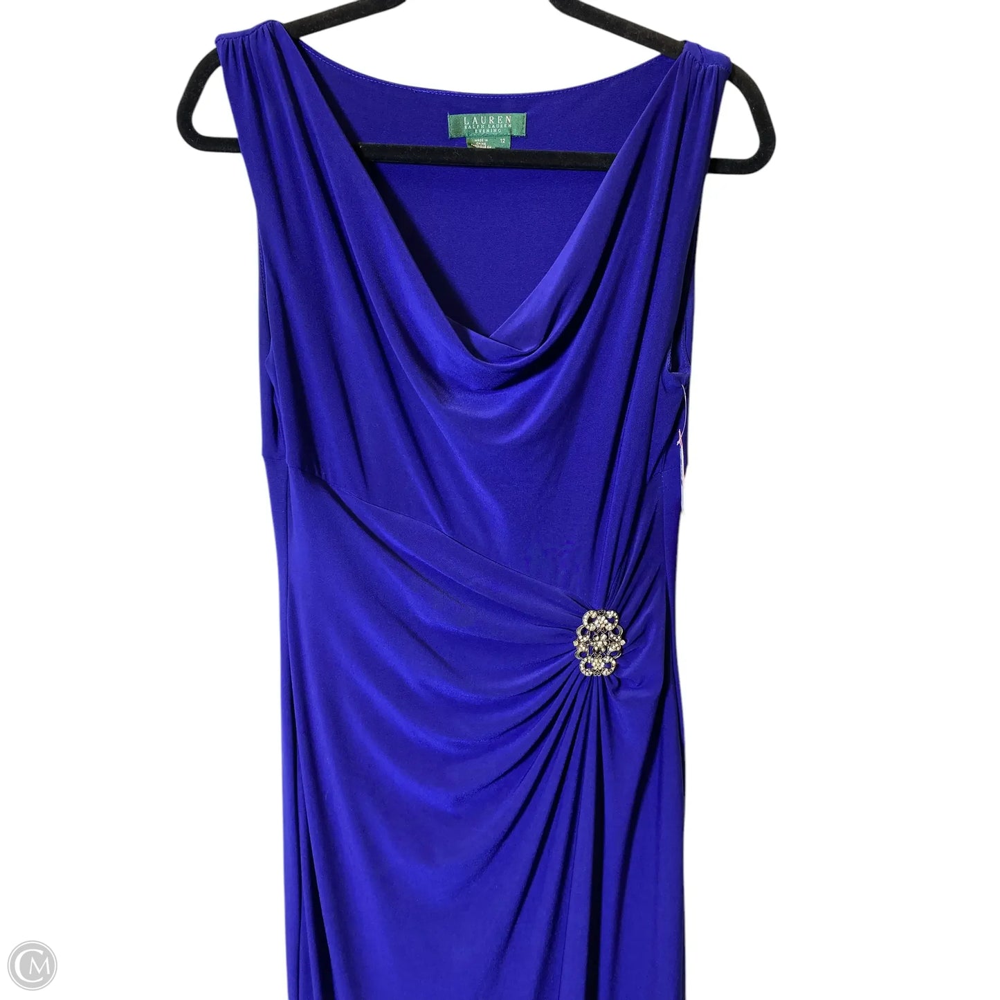 Dress Party Long By Lauren By Ralph Lauren In Blue, Size: L