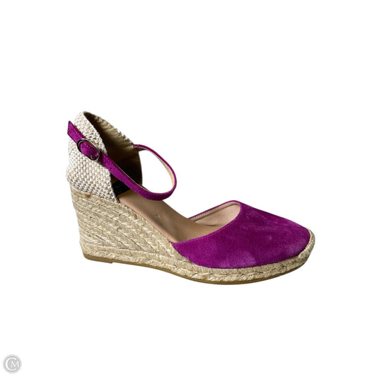 Shoes Heels Wedge By Clothes Mentor In Purple & Tan, Size: 10.5