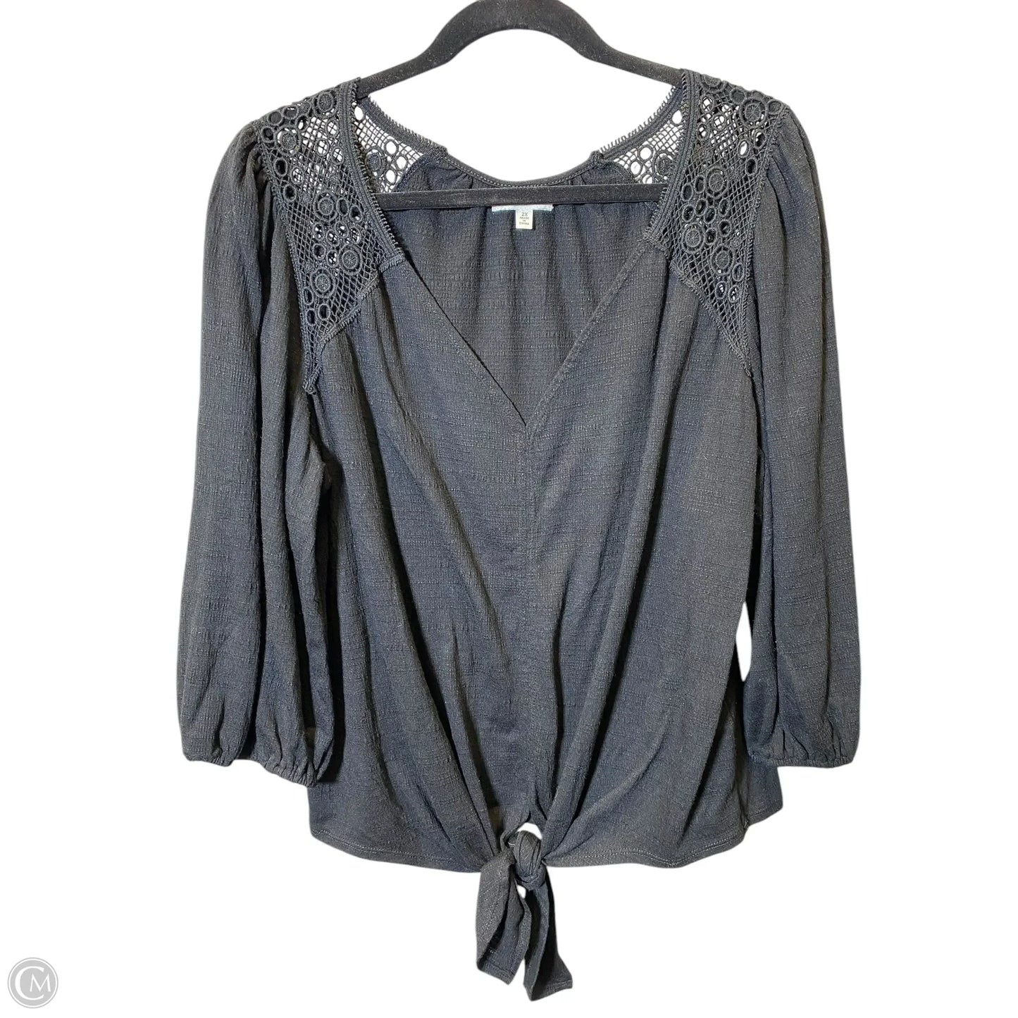 Top Long Sleeve By Max Studio In Black, Size: 2x