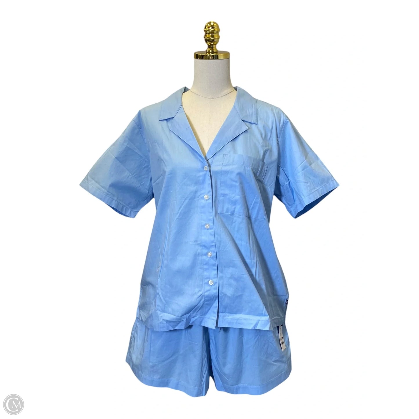 Top 2pc Short Sleeve By Gap In Blue, Size: L