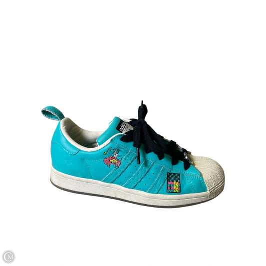 Shoes Flats By Adidas In Aqua, Size: 6