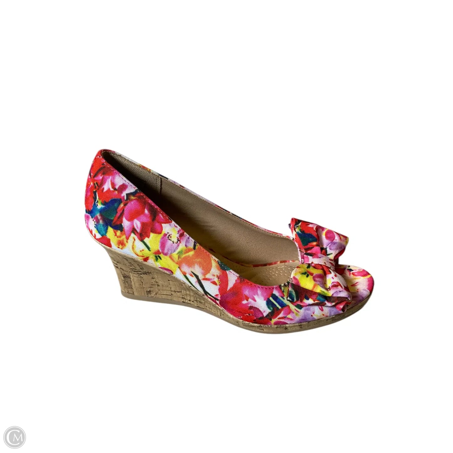 Shoes Heels Wedge By Dexflex In Floral Print, Size: 9