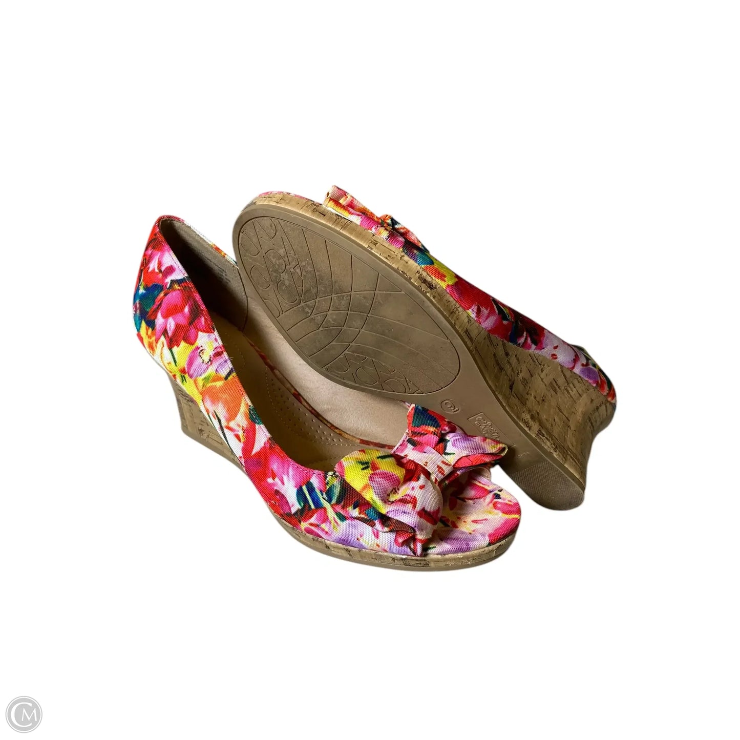 Shoes Heels Wedge By Dexflex In Floral Print, Size: 9