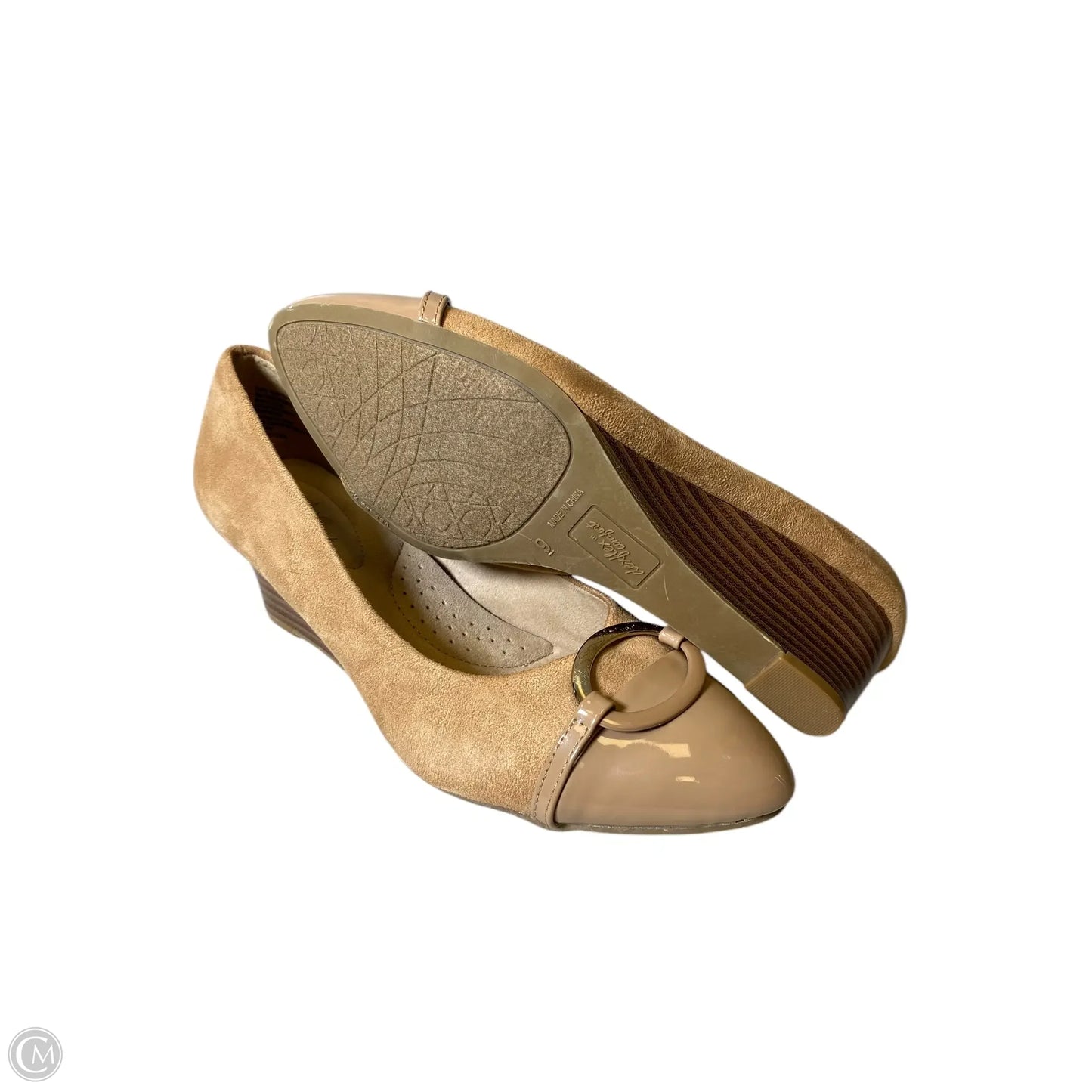 Shoes Heels Wedge By Dexflex In Beige, Size: 9