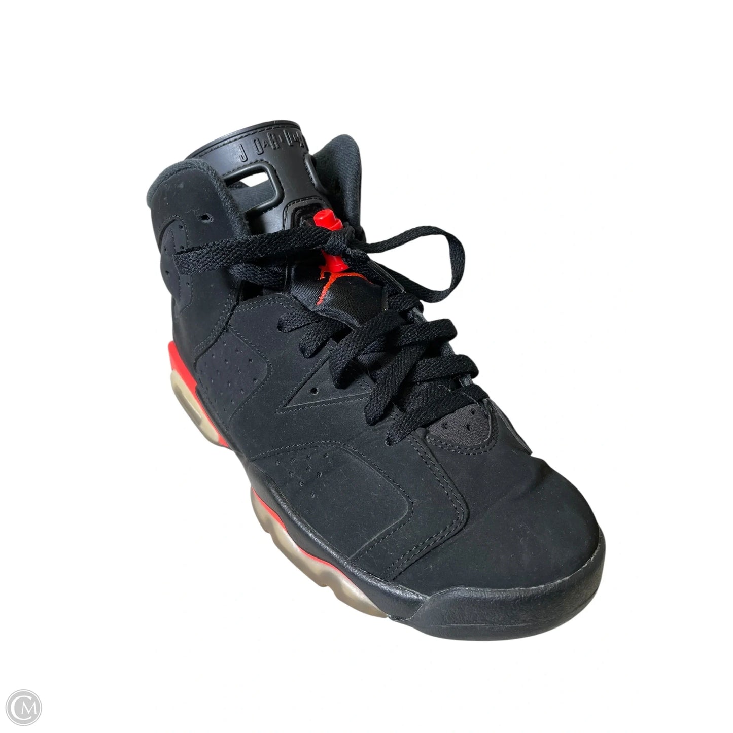 Shoes Luxury Designer By Jordan In Black & Red, Size: 6.5Y