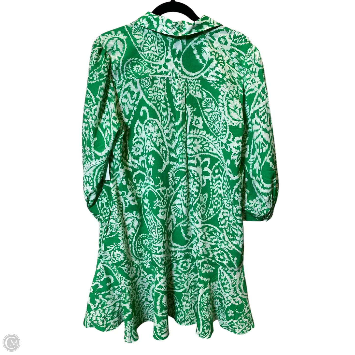 Dress Casual Short By Emma And Michele In Green & White, Size: L