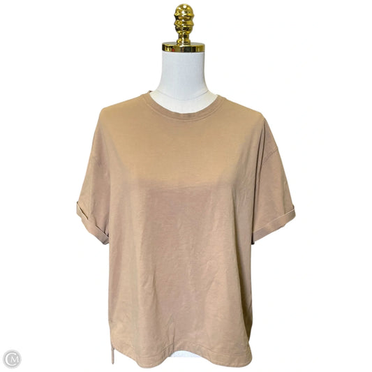 Athletic Top Short Sleeve By Athleta In Beige, Size: L