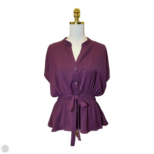 Blouse Short Sleeve By Sweet Rain In Maroon, Size: L