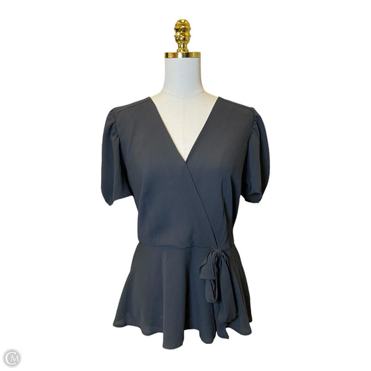 Blouse Short Sleeve By Clothes Mentor In Black, Size: L