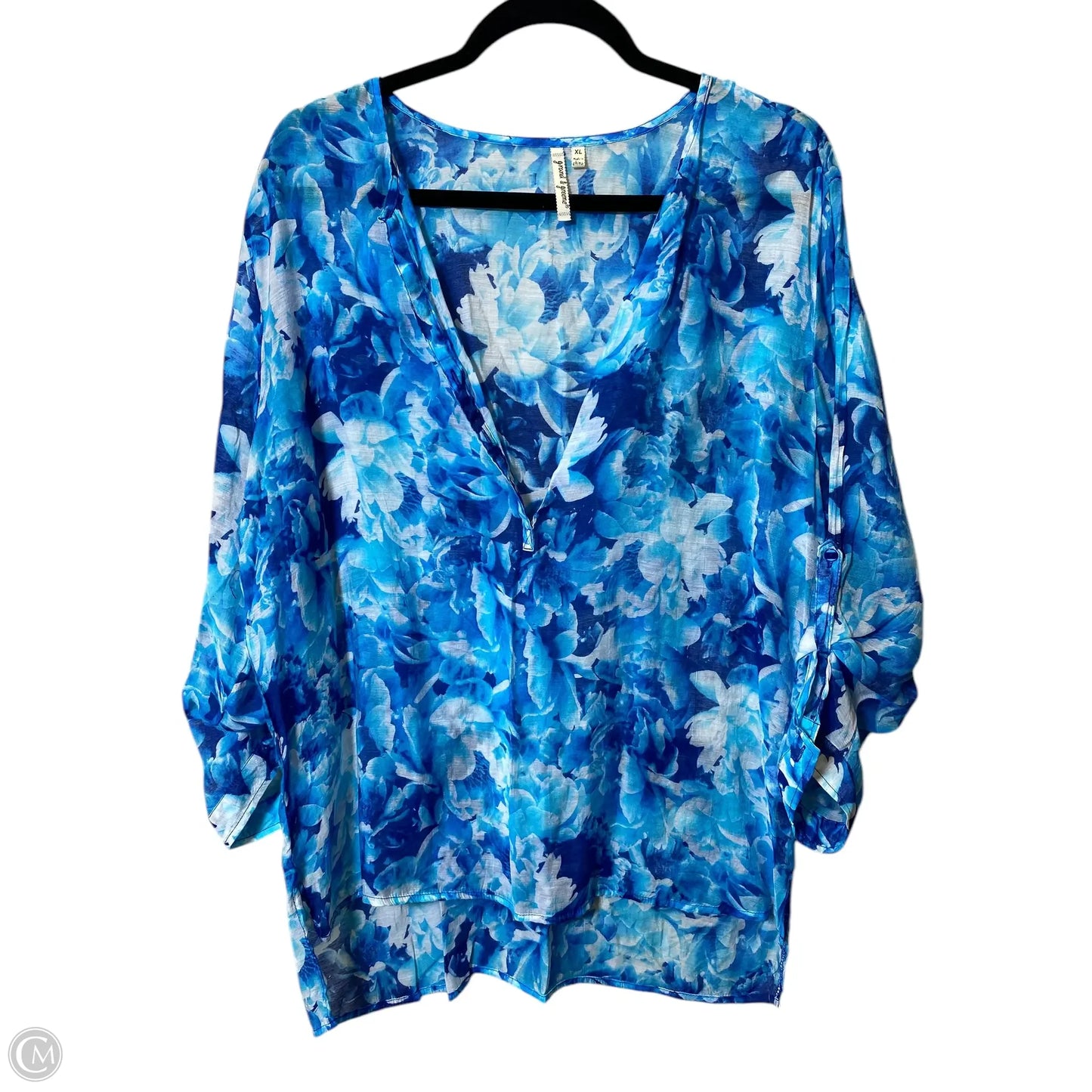 Top Long Sleeve By Grand And Greene In Blue, Size: Xl