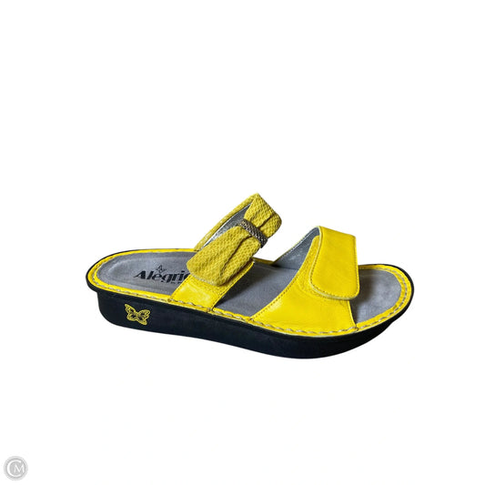 Sandals Heels Platform By Alegria In Yellow, Size: 8.5