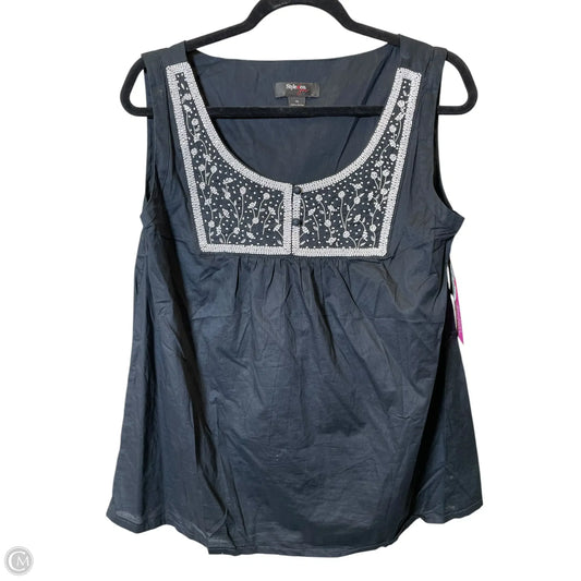 Top Sleeveless By Style And Company In Navy, Size: L