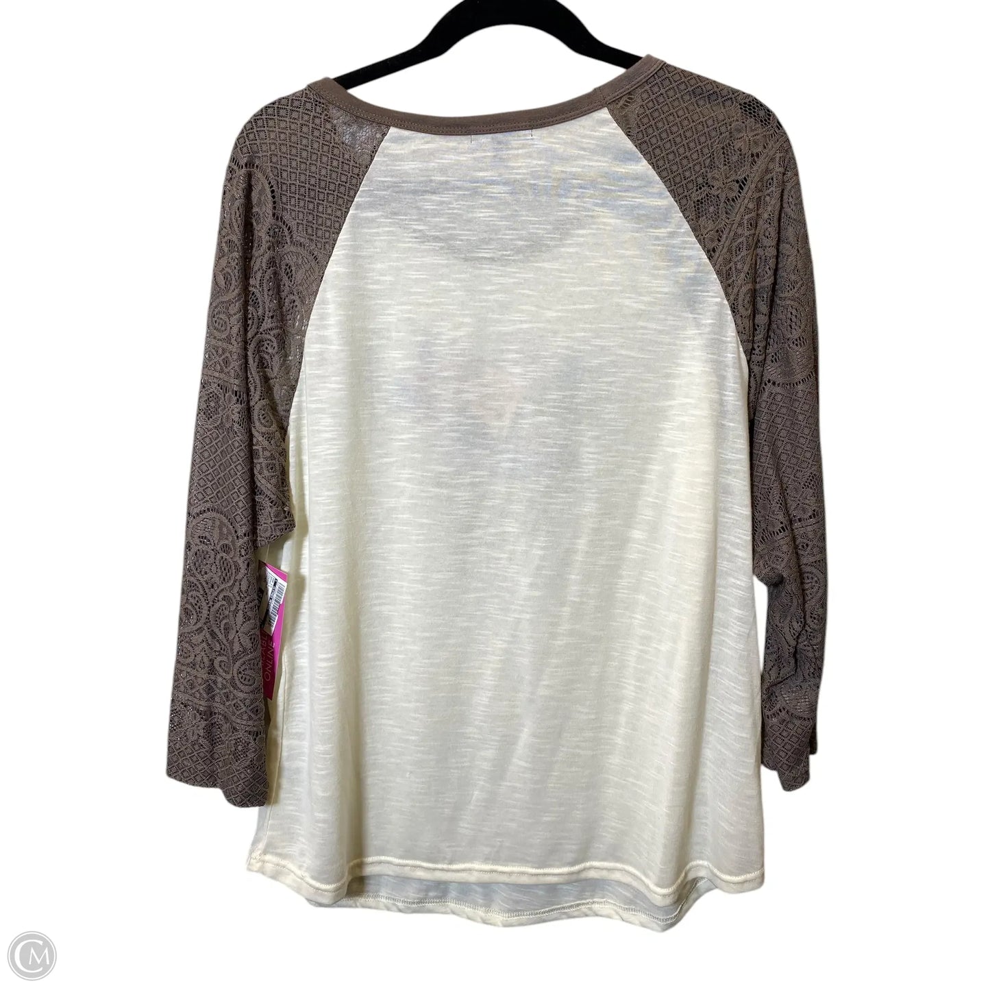 Top Long Sleeve By Clothes Mentor In Brown & Cream, Size: Xxl