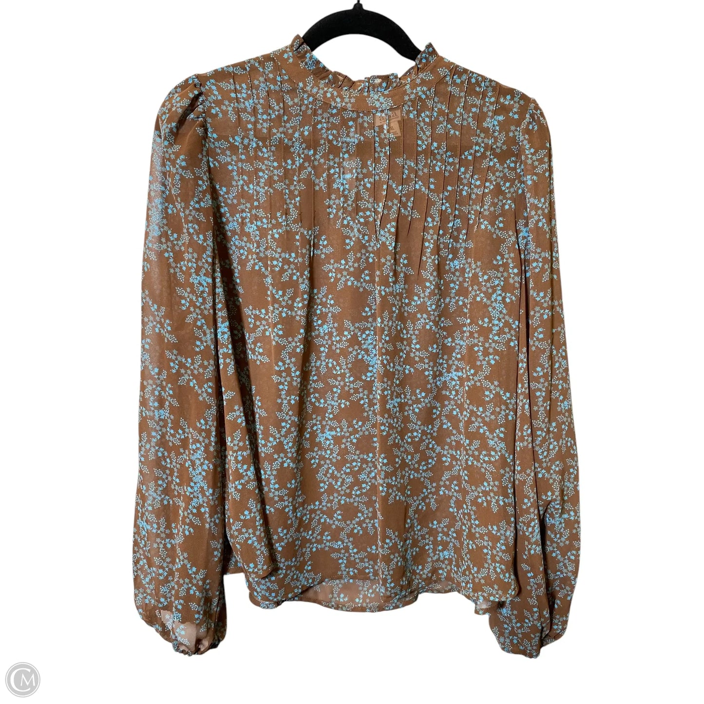 Top Long Sleeve By Ana In Blue & Brown, Size: Xl