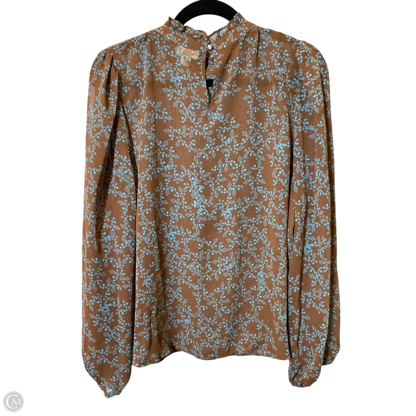 Top Long Sleeve By Ana In Blue & Brown, Size: Xl