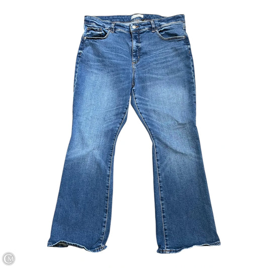 Jeans Flared By Loft In Blue Denim, Size: 16
