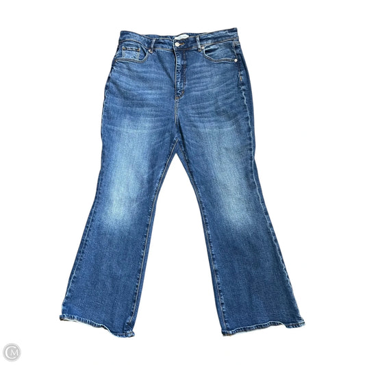 Jeans Flared By Loft In Blue Denim, Size: 16