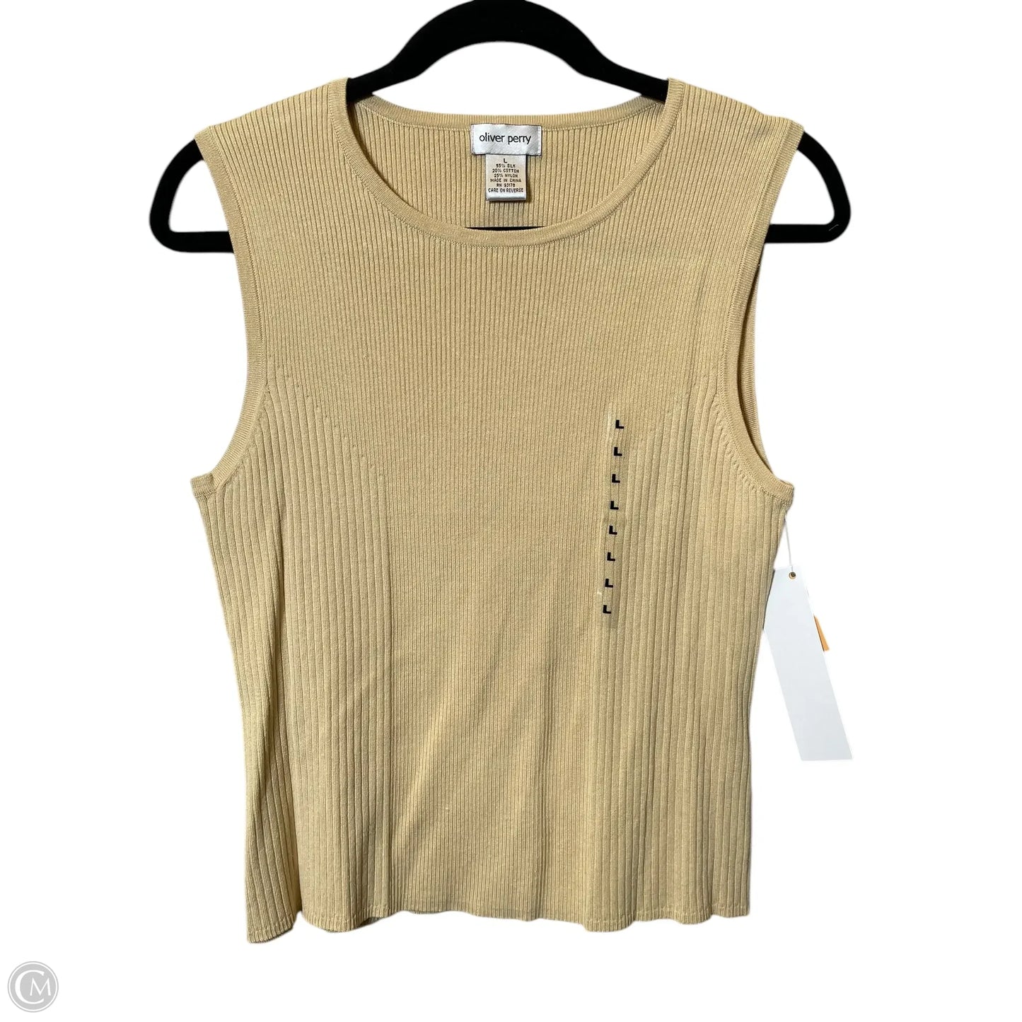 Top Sleeveless By Oliver Perry In Beige, Size: L