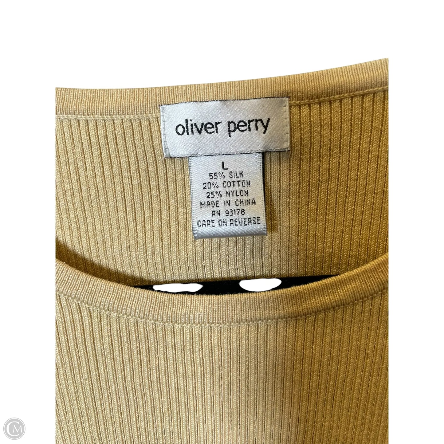 Top Sleeveless By Oliver Perry In Beige, Size: L