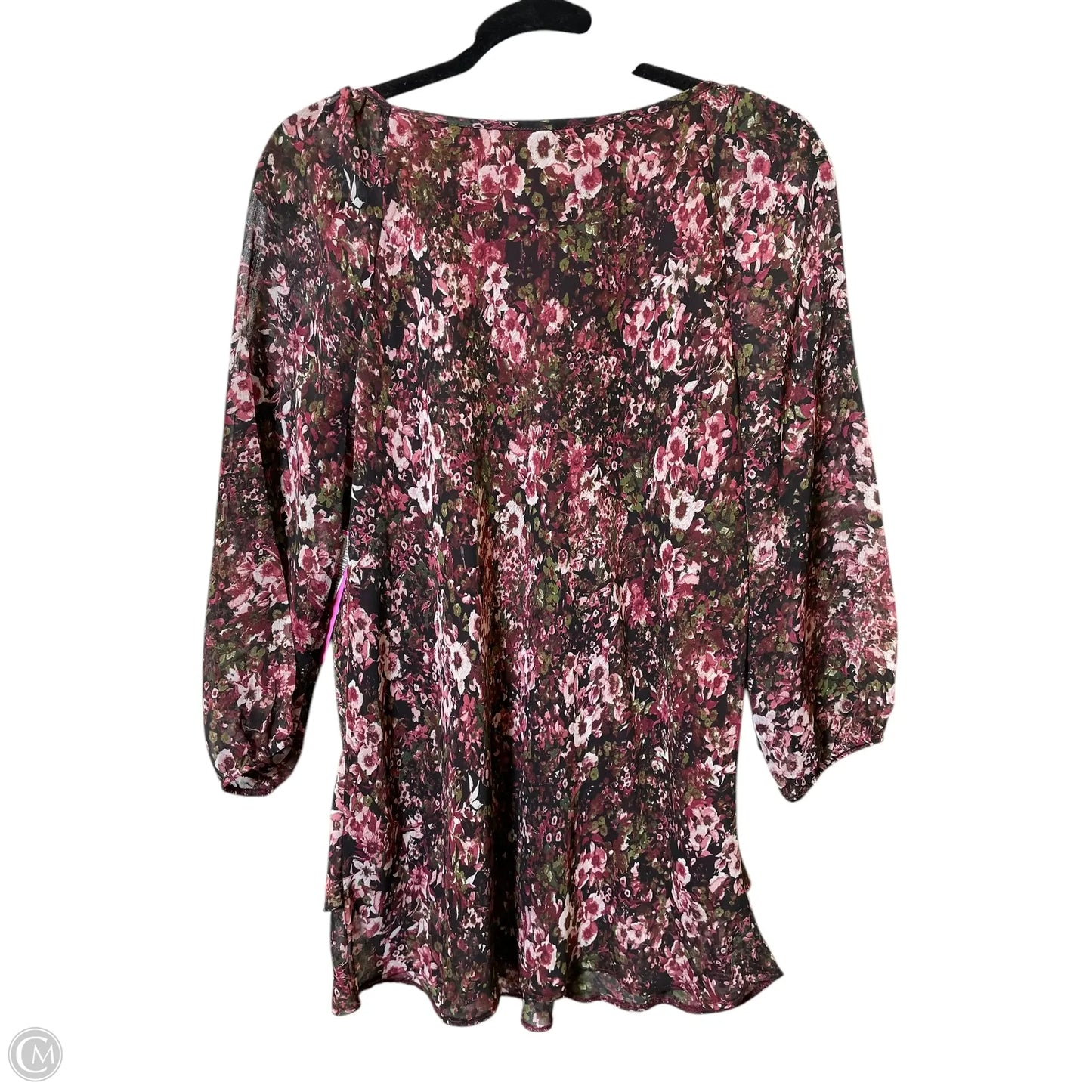 Top Long Sleeve By Roz And Ali In Floral Print, Size: L