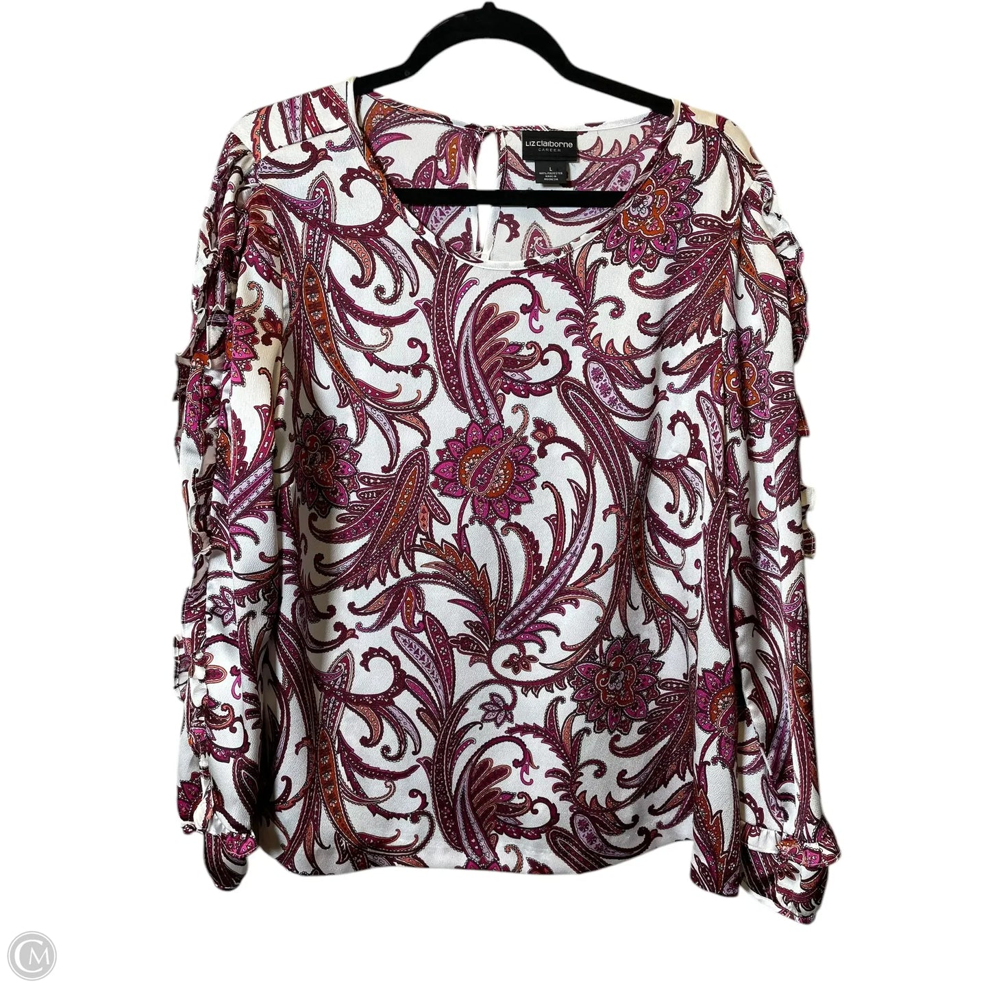 Top Long Sleeve By Liz Claiborne In Multi-colored, Size: L