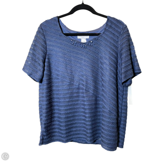 Top Short Sleeve By Alfred Dunner In Navy, Size: L