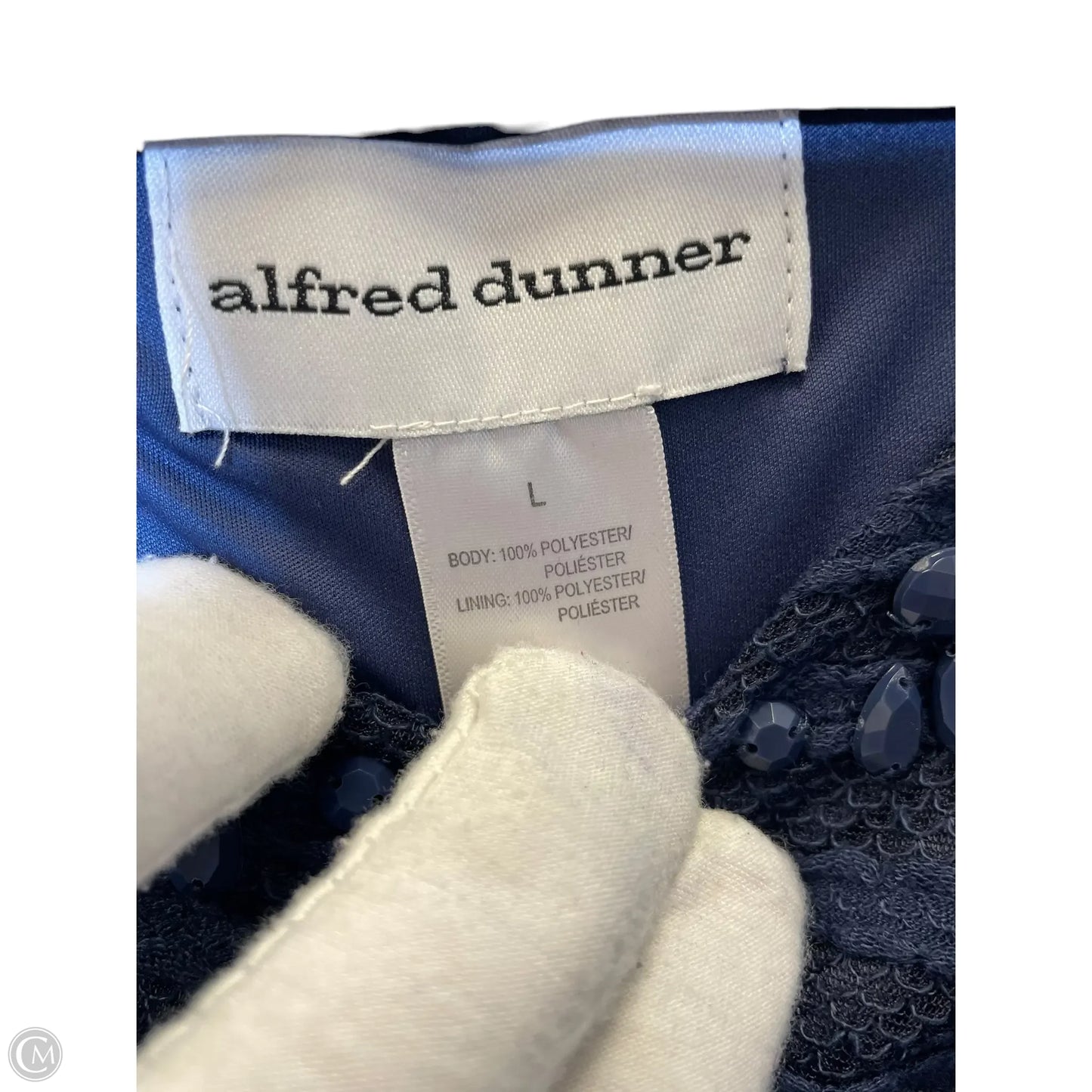 Top Short Sleeve By Alfred Dunner In Navy, Size: L