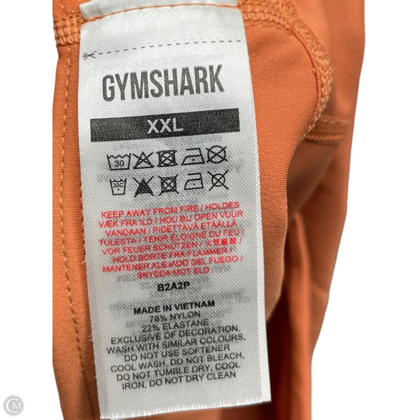Athletic Leggings By Gym Shark In Orange, Size: Xxl