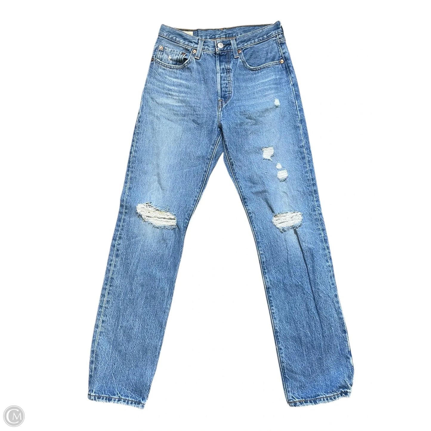 Jeans Straight By Levis In Blue Denim, Size: 2