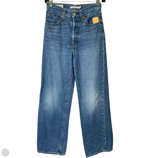 Jeans Wide Leg By Levis In Blue Denim, Size: 0