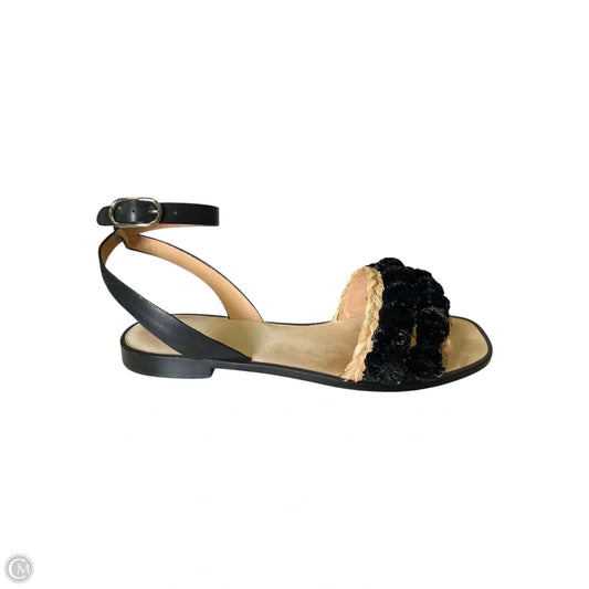 Sandals Flats By Joie In Black & Tan, Size: 7.5