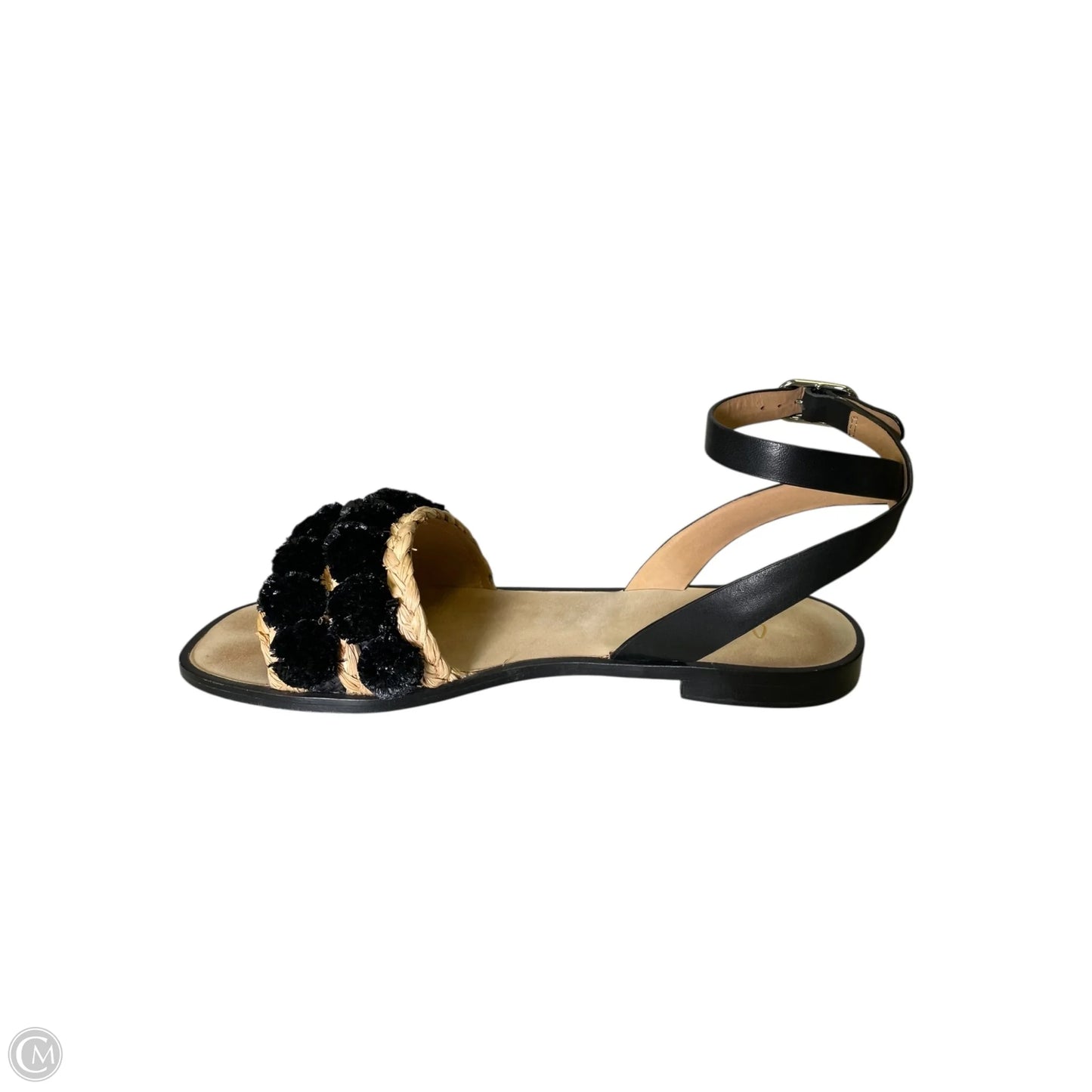 Sandals Flats By Joie In Black & Tan, Size: 7.5
