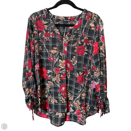 Top Long Sleeve By Roz And Ali In Floral Print, Size: Xl