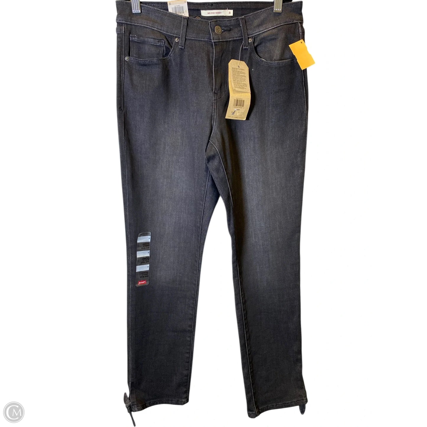 Jeans Skinny By Levis In Black & Grey, Size: 8