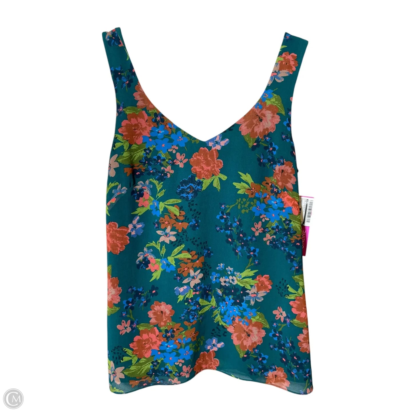 Top Sleeveless By Cabi In Floral Print, Size: L