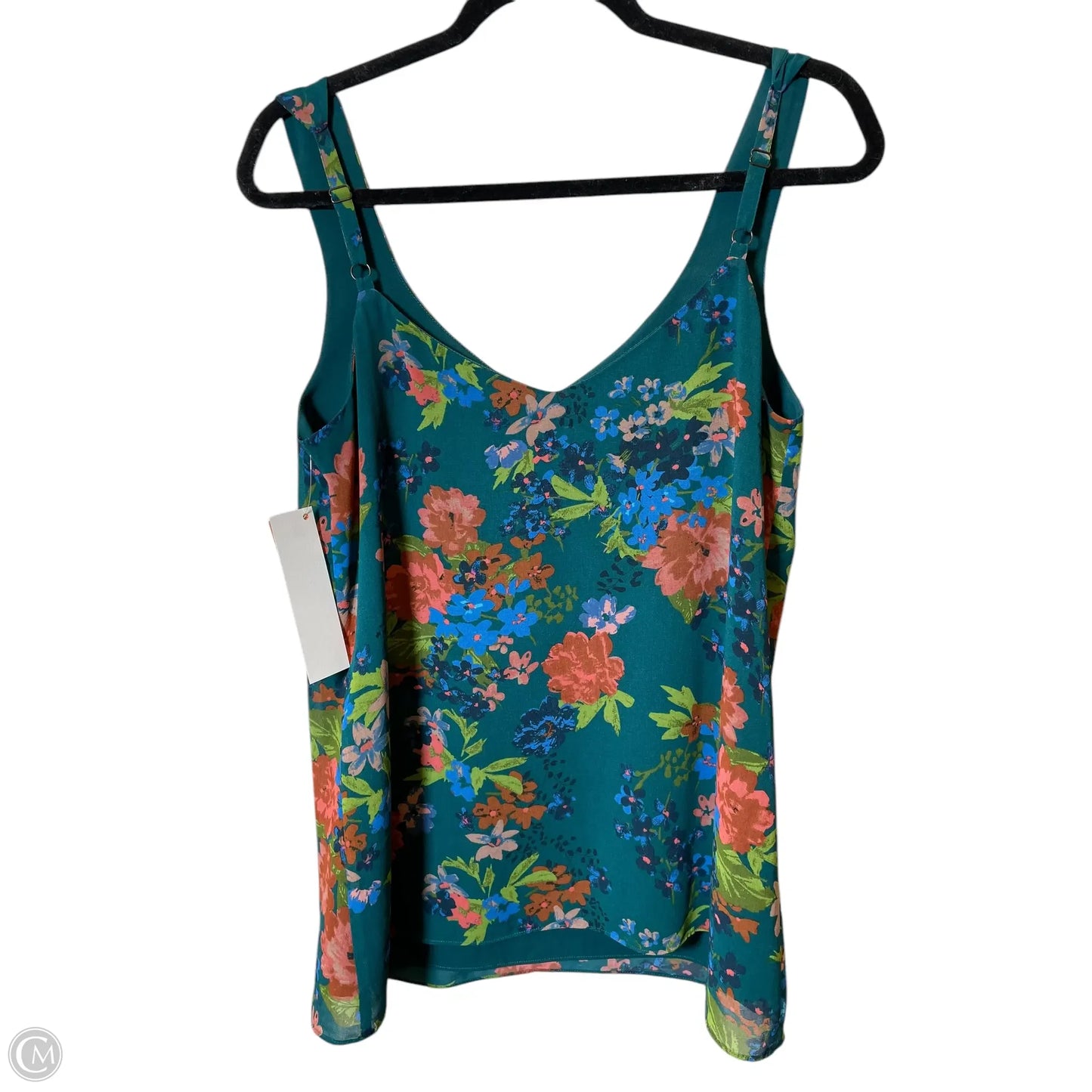 Top Sleeveless By Cabi In Floral Print, Size: L