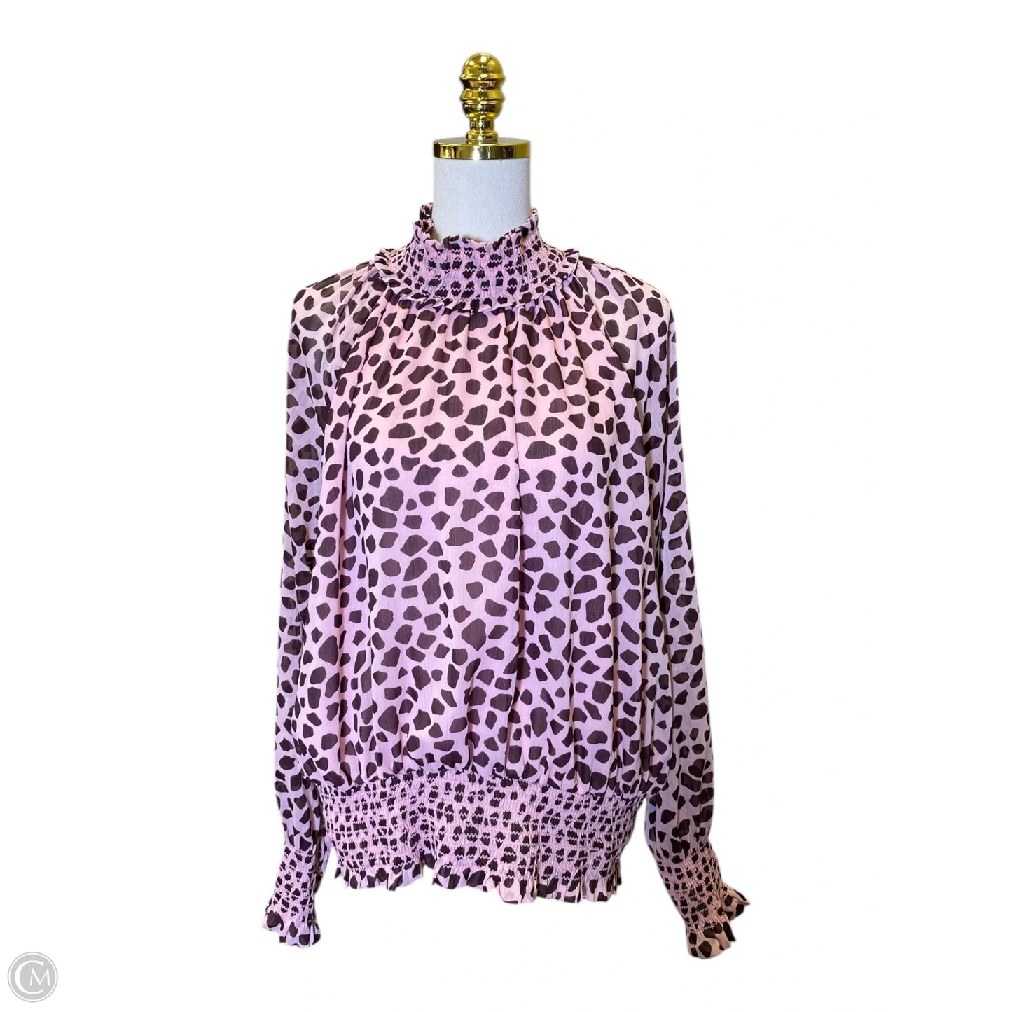Top Long Sleeve By Ann Taylor In Animal Print, Size: L
