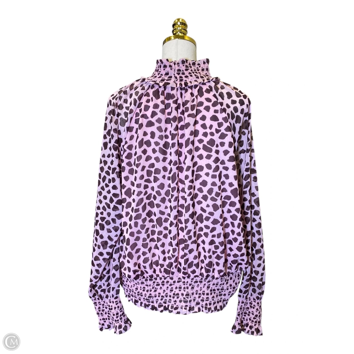 Top Long Sleeve By Ann Taylor In Animal Print, Size: L