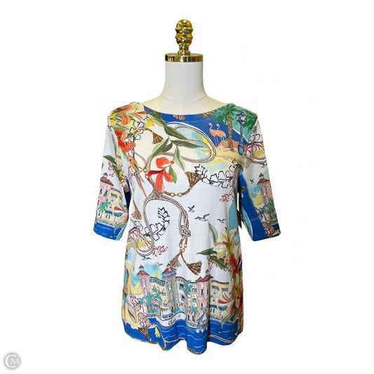 Top 3/4 Sleeve By Chicos In Multi-colored, Size: M