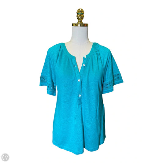 Top Short Sleeve By Chicos In Aqua, Size: M