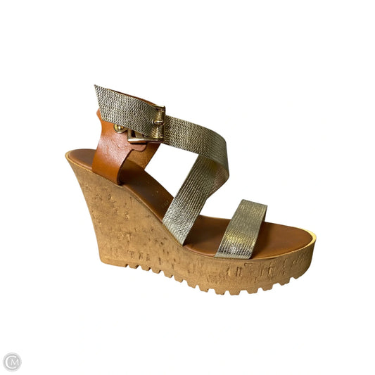 Shoes Heels Wedge By Italian Shoemakers In Gold, Size: 8.5