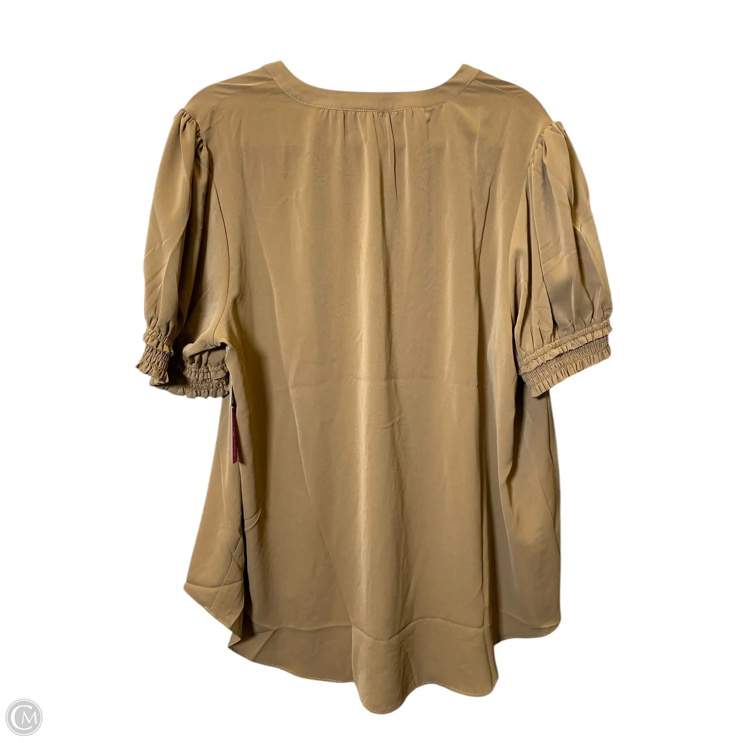 Top Short Sleeve By Cato In Beige, Size: 2x