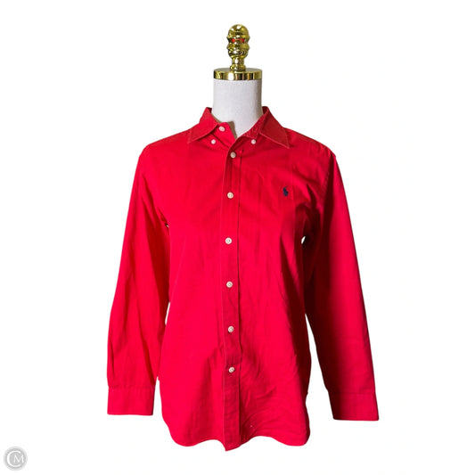 Top Long Sleeve By Polo Ralph Lauren In Red, Size: L