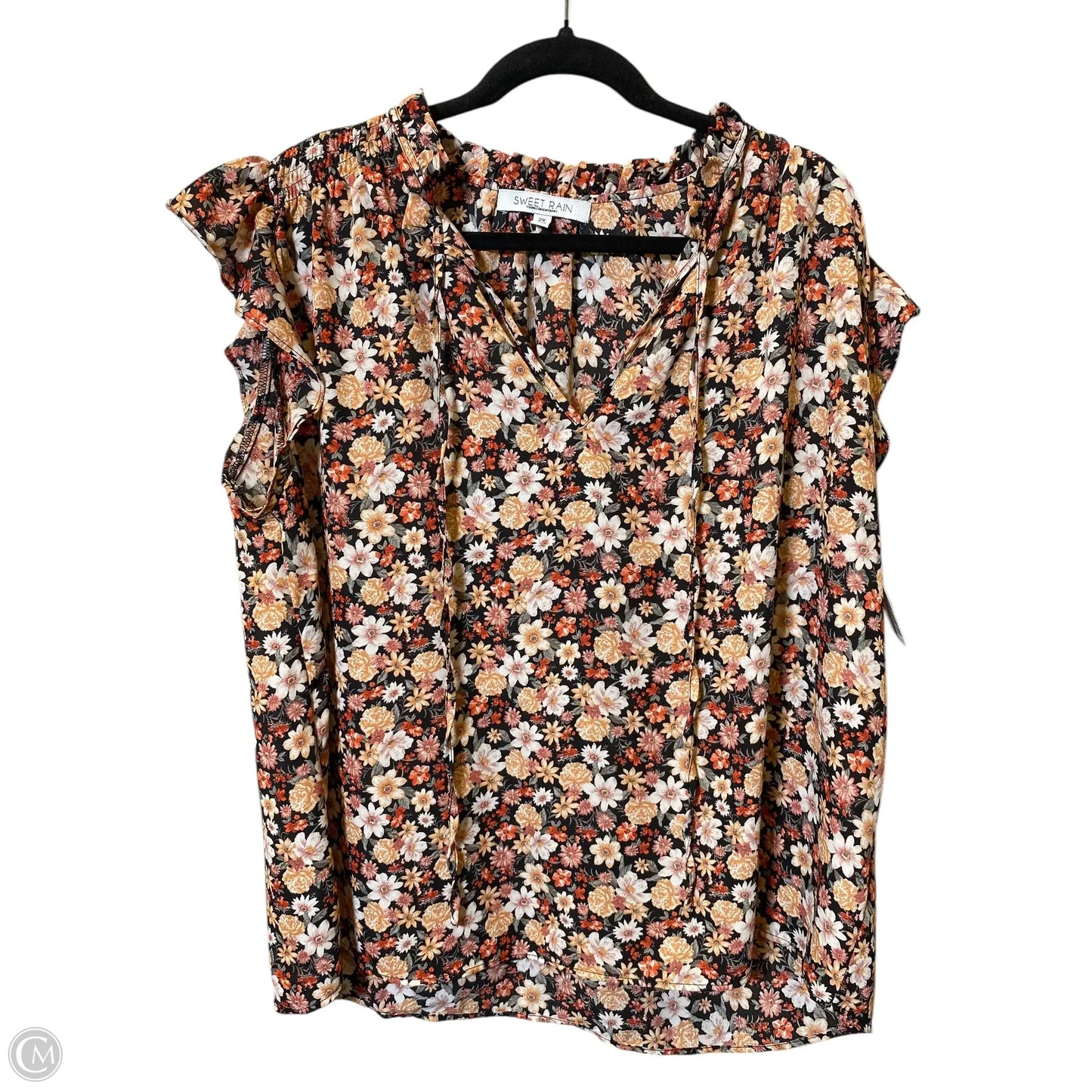 Top Sleeveless By Sweet Rain In Floral Print, Size: 2x