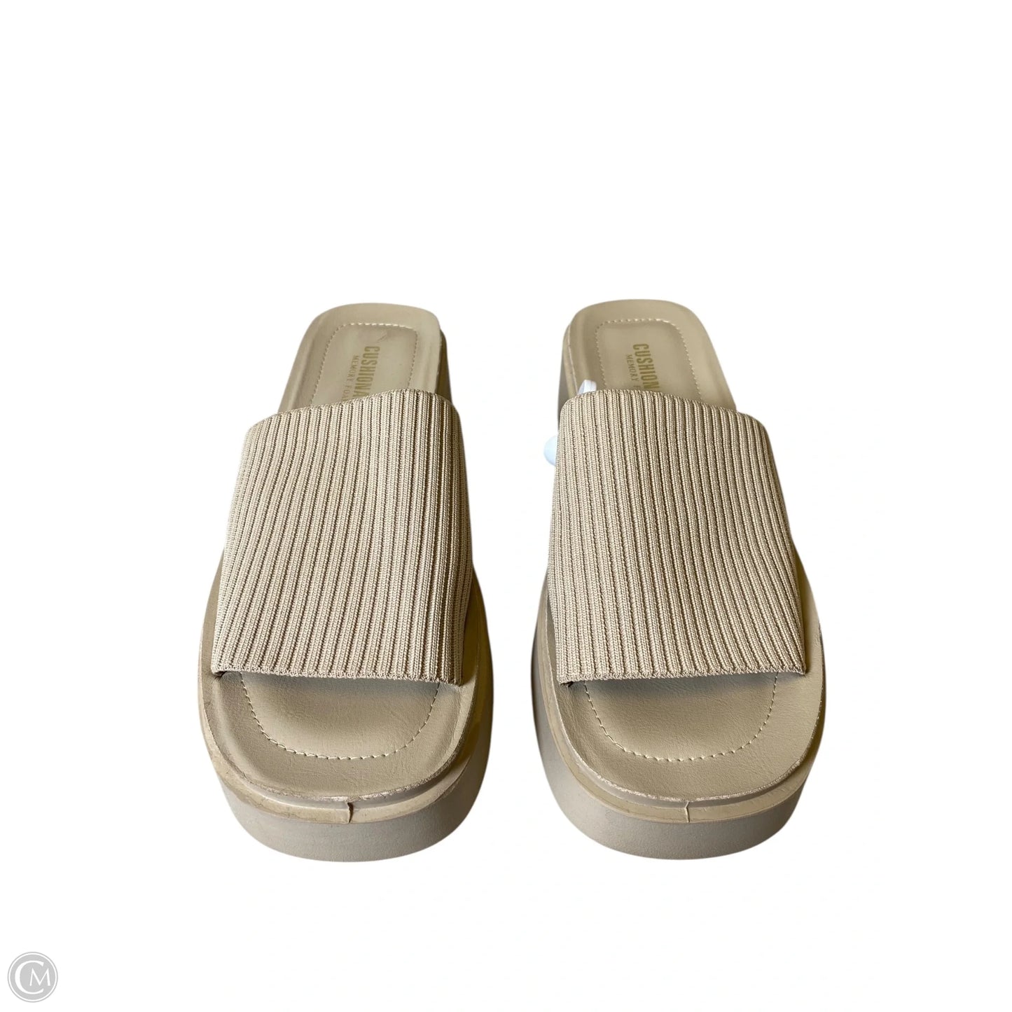 Sandals Heels Platform By Cushionaire In Tan, Size: 8.5