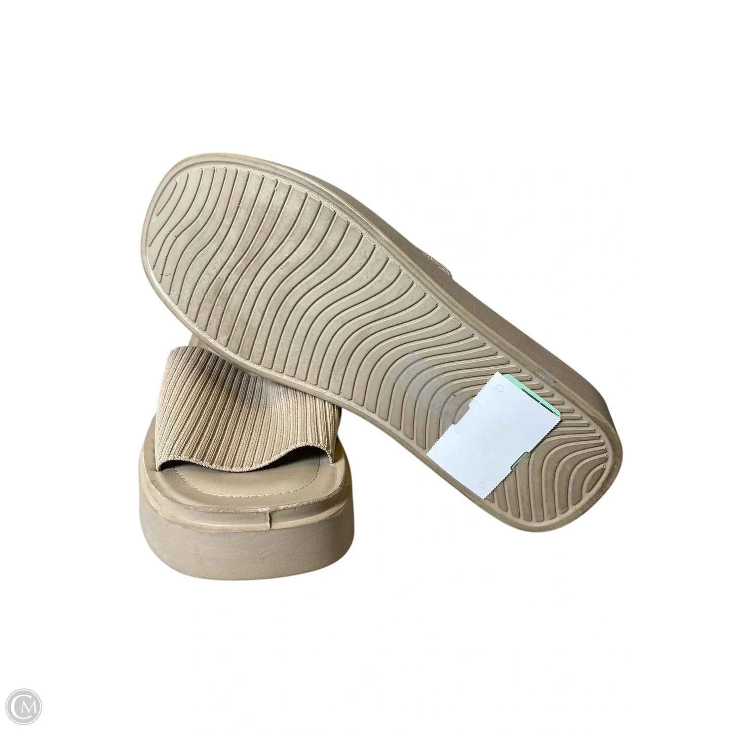 Sandals Heels Platform By Cushionaire In Tan, Size: 8.5