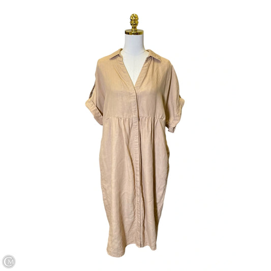 Dress Casual Midi By Chicos In Tan, Size: L