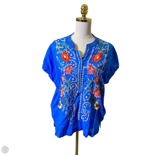Top Short Sleeve By Johnny Was In Multi-colored, Size: M