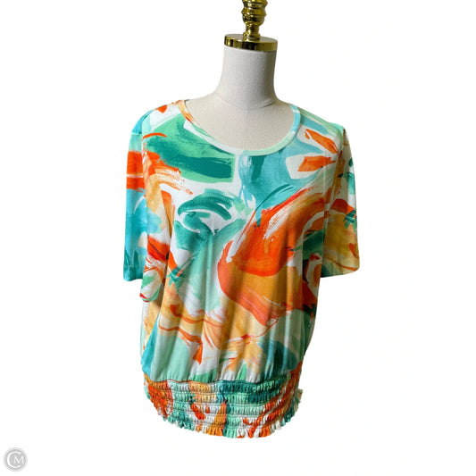 Top Short Sleeve By Chicos In Multi-colored, Size: L